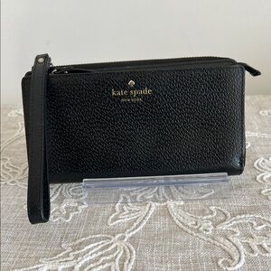 Kate Spade Black Leather Wristlet/Wallet
